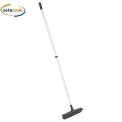 SCOPA TELESCOPICA GRIGIA IN GOMMA CON MANICO ACCIAIO