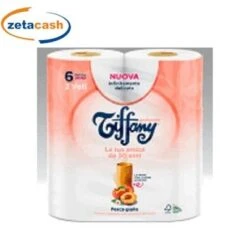 ROTOLI CARTA IGIENICA 2 VELI PROFUMATE ALLA PESCA GIALLA 6PZ